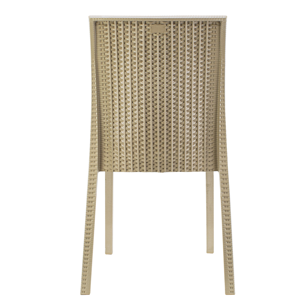 Lot de 2 chaises de jardin d'extérieur design JANET en rotin résine empilable