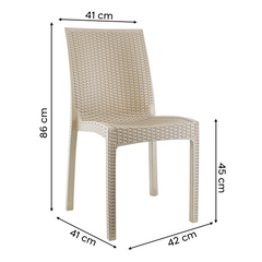 Lot de 2 chaises de jardin d'extérieur design JANET en rotin résine empilable