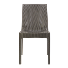 Lot de 2 chaises de jardin d'extérieur design JANET en rotin résine empilable