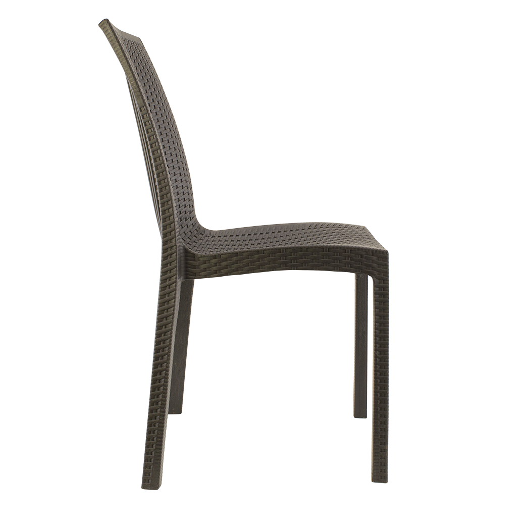 Lot de 2 chaises de jardin d'extérieur design JANET en rotin résine empilable