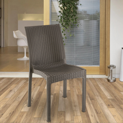Lot de 2 chaises de jardin d'extérieur design JANET en rotin résine empilable