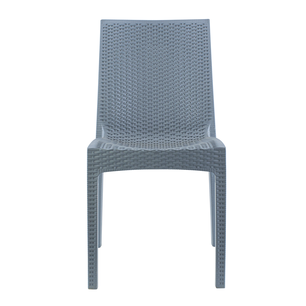 Lot de 2 chaises de jardin d'extérieur design JANET en rotin résine empilable