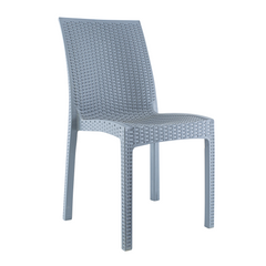 Lot de 2 chaises de jardin d'extérieur design JANET en rotin résine empilable
