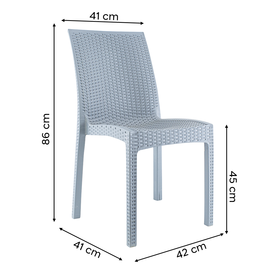 Lot de 2 chaises de jardin d'extérieur design JANET en rotin résine empilable