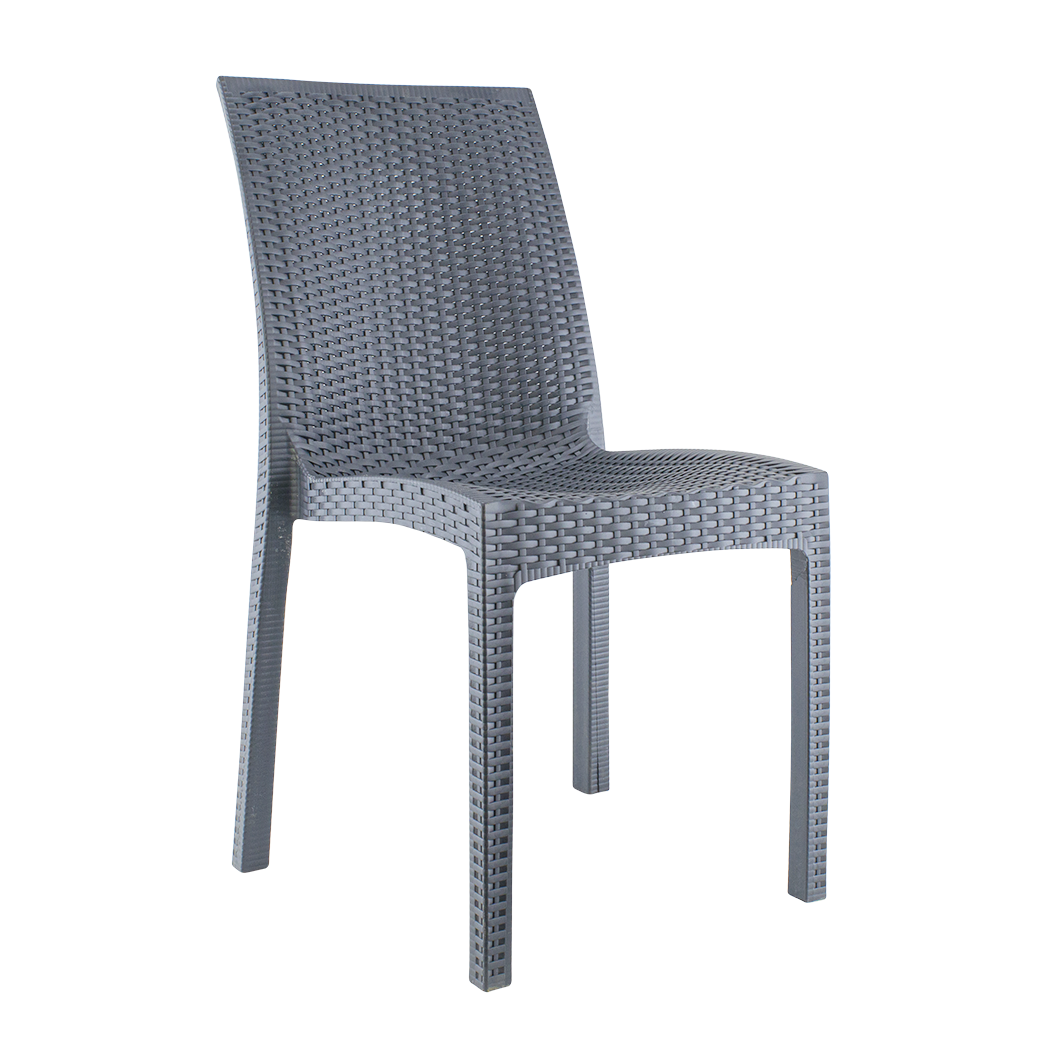 Lot de 2 chaises de jardin d'extérieur design JANET en rotin résine empilable