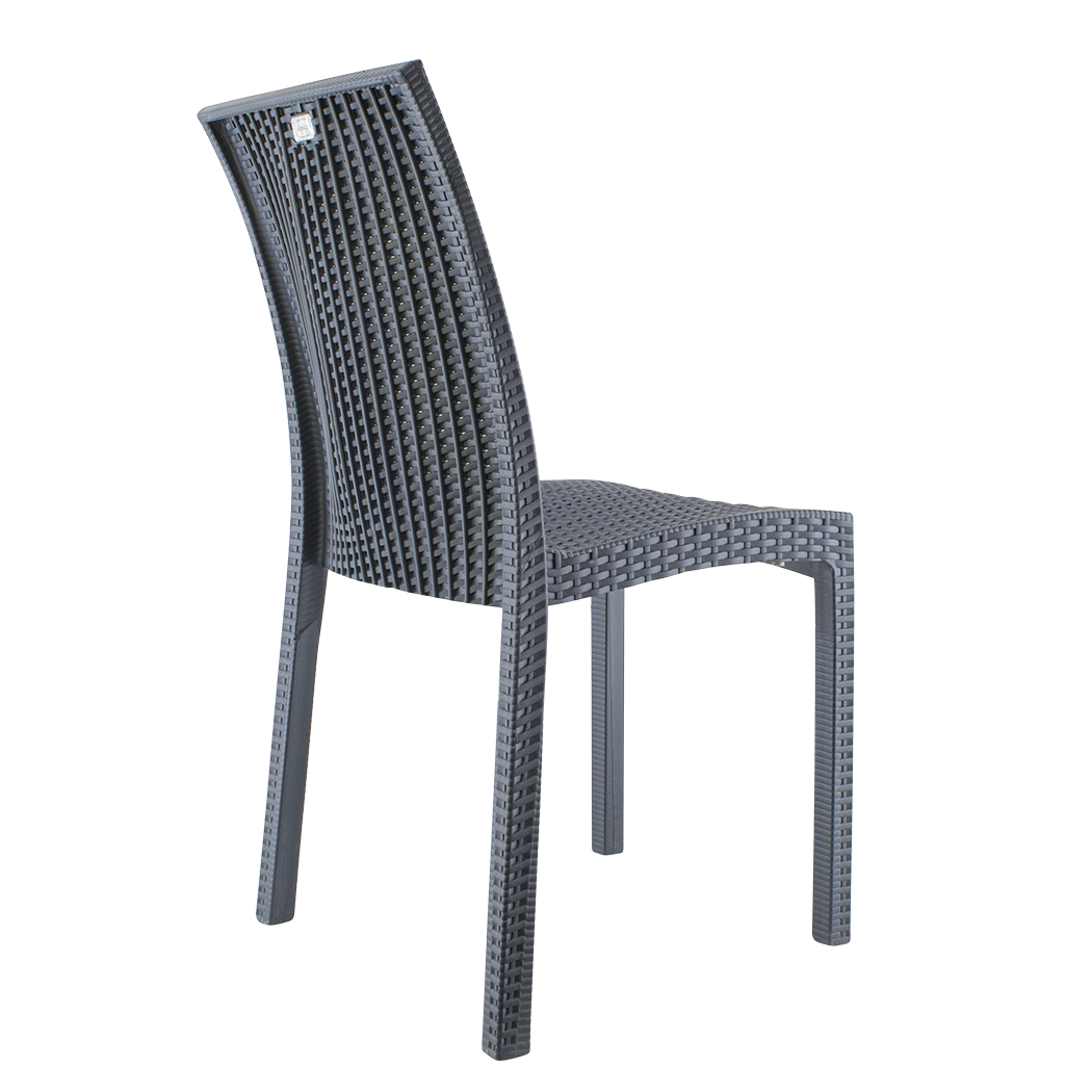 Lot de 2 chaises de jardin d'extérieur design JANET en rotin résine empilable