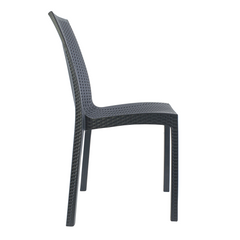 Lot de 2 chaises de jardin d'extérieur design JANET en rotin résine empilable