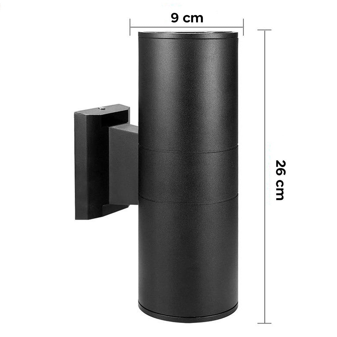 Applique murale Lampe LED Noir Intérieur et Extérieur Design Moderne Aluminium