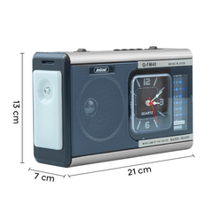 Q-FM40 Vintage FM Radio Haut-parleur Bluetooth MP3 Lampe poche portable horloge