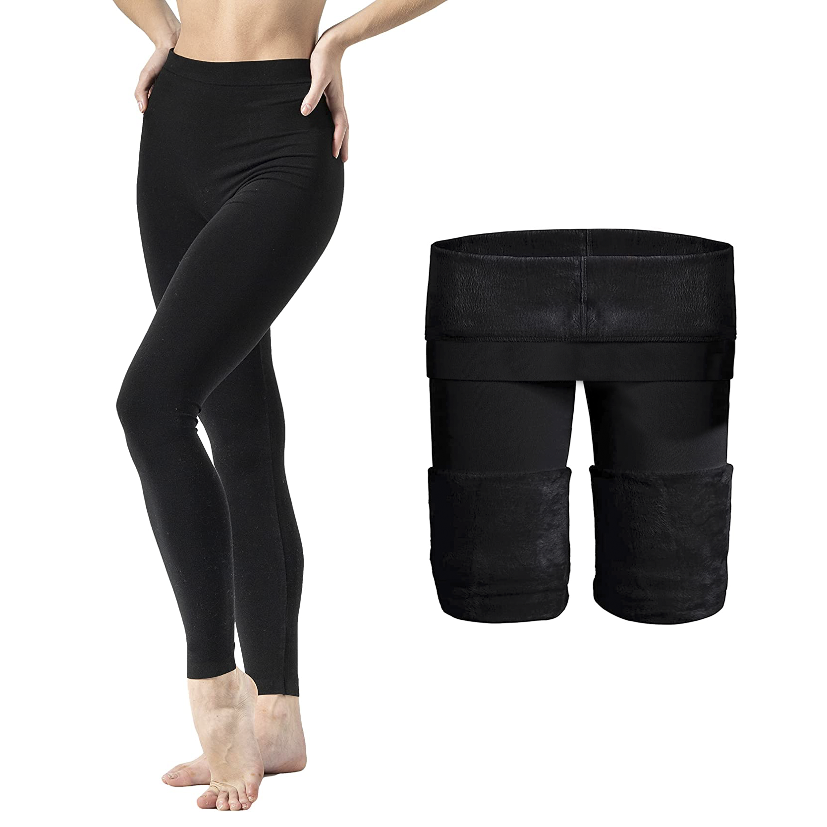 Les leggings Zero Gradi avec intérieur polaire sont élastiques NOIR thermique