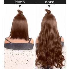 Extension 4 Clips Marron Foncé Ondulé Long 50cm Tape Faux Cheveux Synthétiques