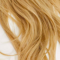 Extension 4 clips blond foncé ondulé long 50cm bande synthétique faux cheveux