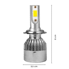 Paire d'ampoules LED H7 C6 pour phares de voiture moto 3800LM 36W lumièr blanche