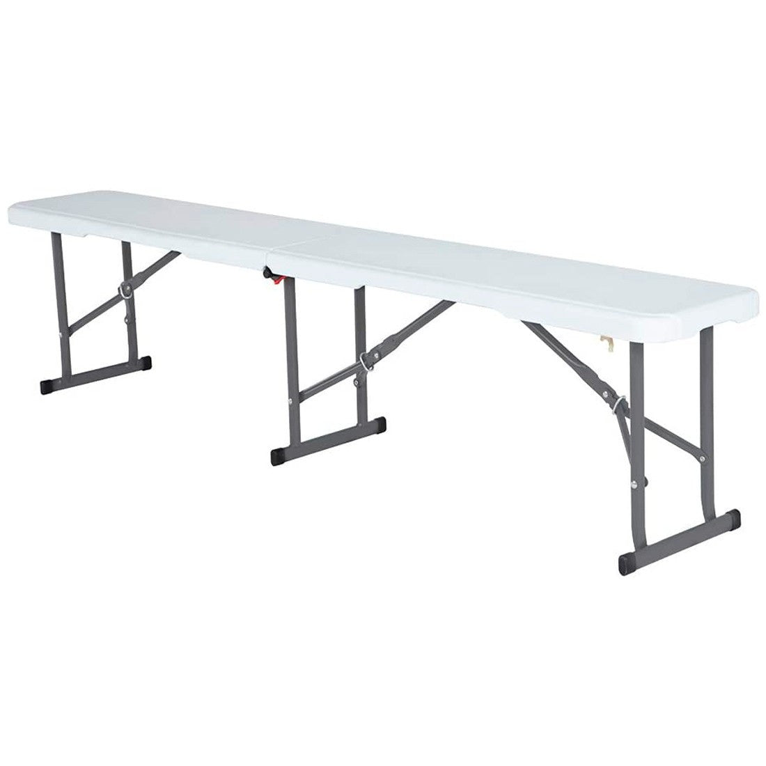 Pack de 2 bancs pliants en plastique blanc pour pique-nique et camping