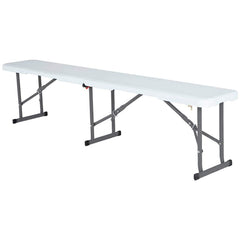 Pack de 2 bancs pliants en plastique blanc pour pique-nique et camping