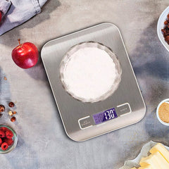 Balance Cuisine Electronique Alimentaire Affichage LCD Numérique 5Kg Acier inox.