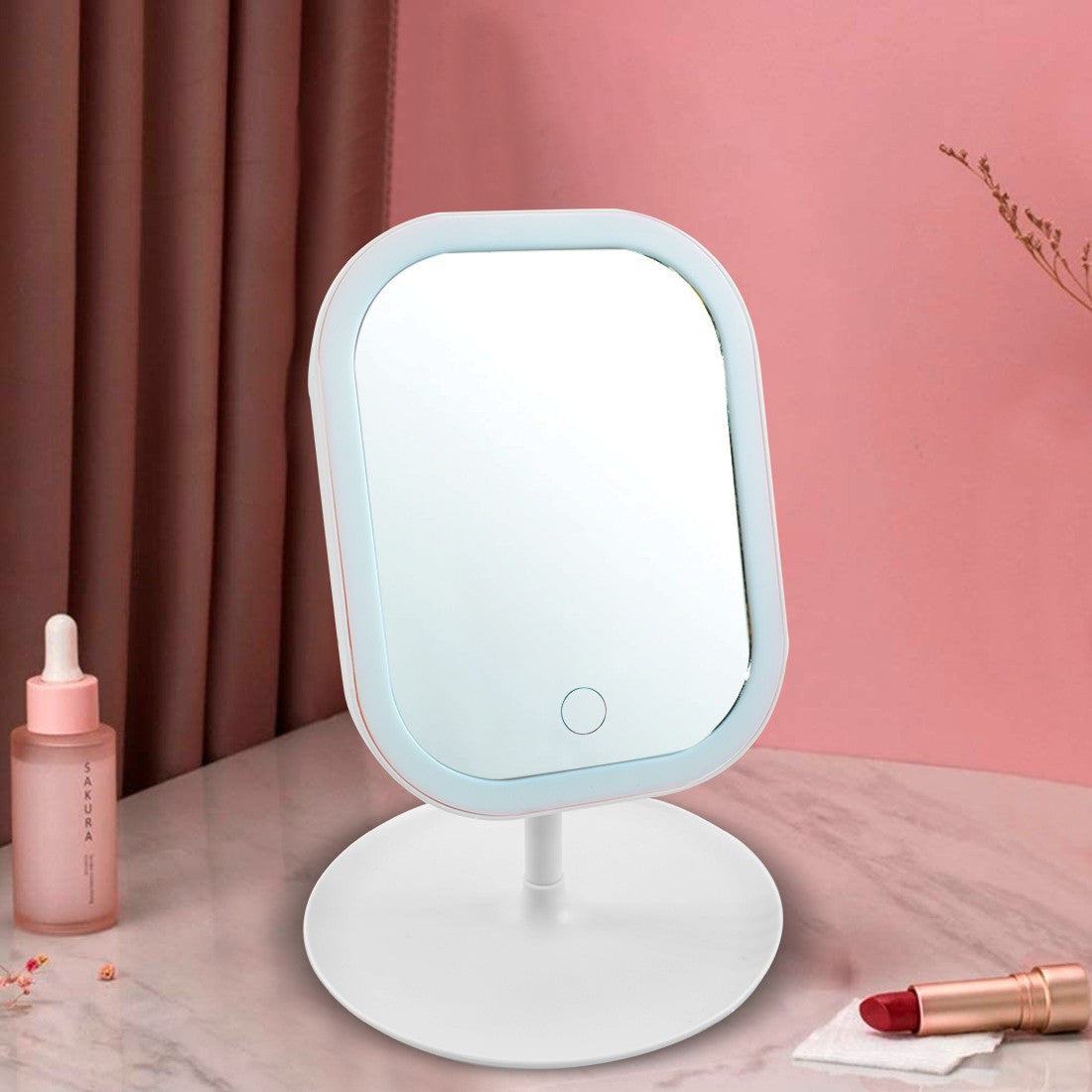 Miroir cosmétique éclairé éclairé par LED de maquillage de table rechargeable