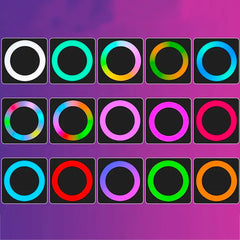 Selfie Ring Light Smartphone avec Pince Flash LED RGB Portable Ring Light