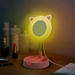 Miroir éclairé pour smartphone avec anneau lumineux LED polyvalent