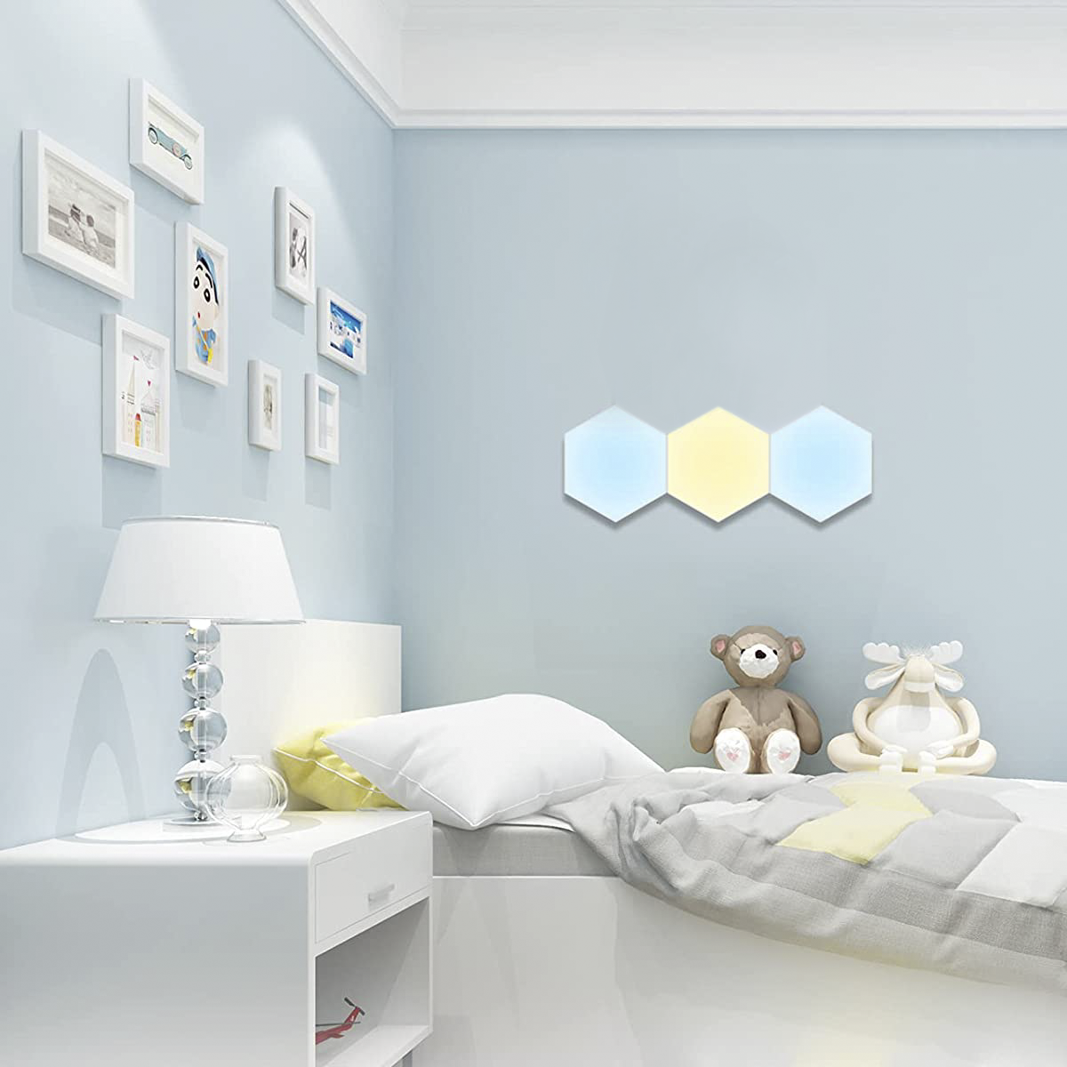 3pcs RGB Hexagonal LED Light Spots Applique murale avec télécommande