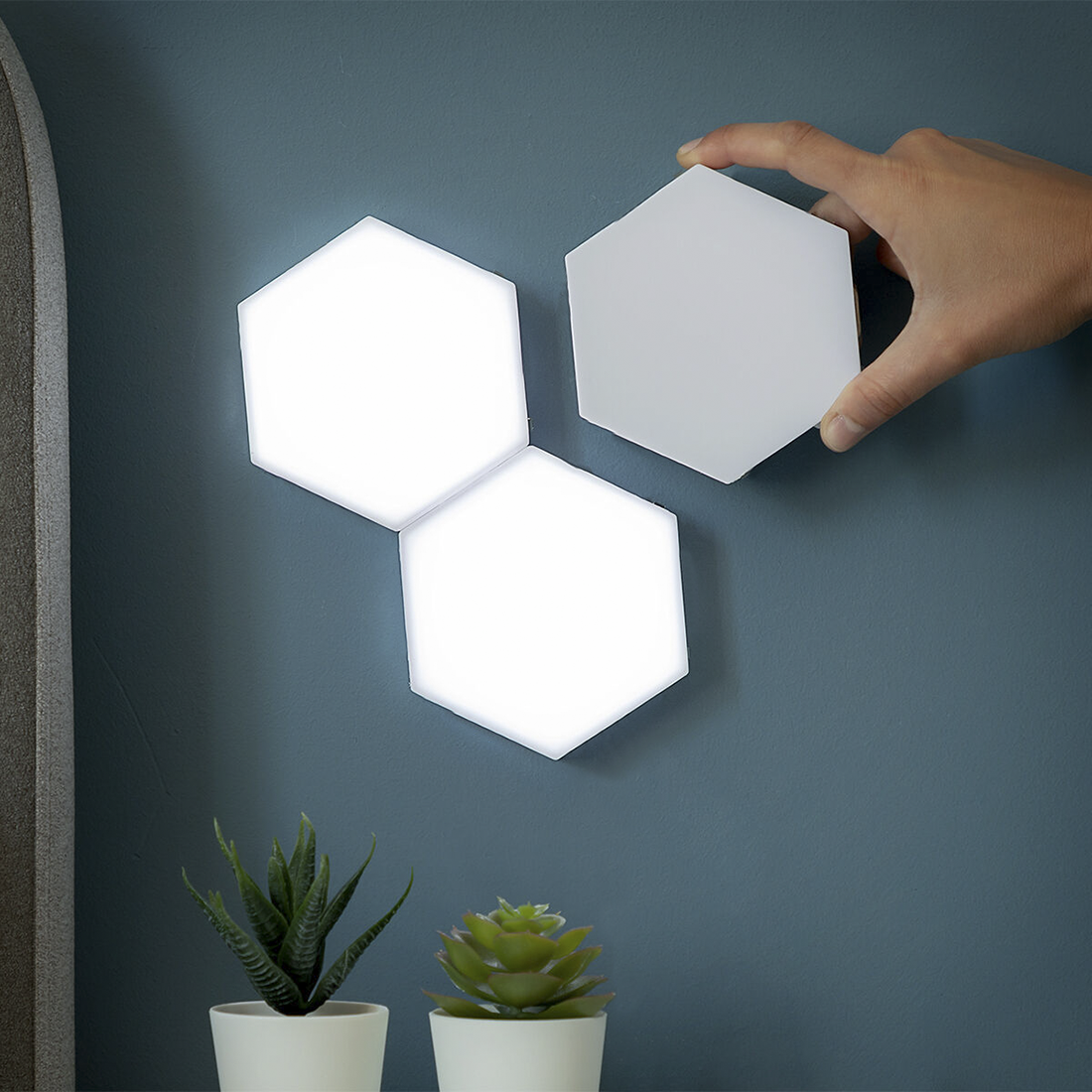 3pcs RGB Hexagonal LED Light Spots Applique murale avec télécommande