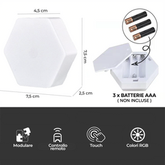 3pcs RGB Hexagonal LED Light Spots Applique murale avec télécommande