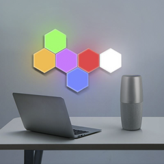 6pcs RGB Hexagonal LED Ampoules Applique Murale avec Télécommande