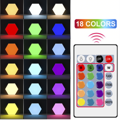 6pcs RGB Hexagonal LED Ampoules Applique Murale avec Télécommande