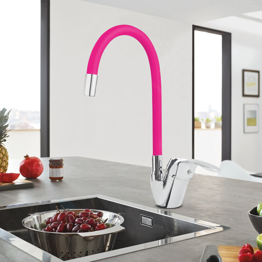 Robinet mitigeur flexible pivotant pour évier de cuisine