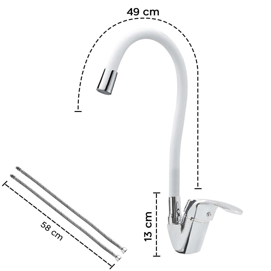 Robinet mitigeur flexible pivotant pour évier de cuisine