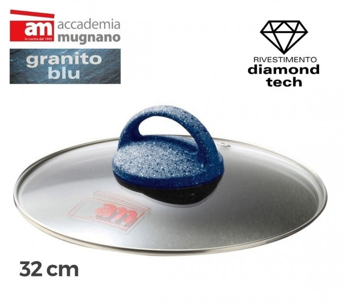 Couvercle en verre casserole / poéle - diamétre 32 cm - Accademia Mugnano