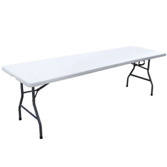 Set de table 2 bancs pliants en plastique blanc pour jardin, camping, bar