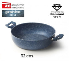 Poêle / Sauteuse 2 manches diam 32cm effet pierre antiadherente