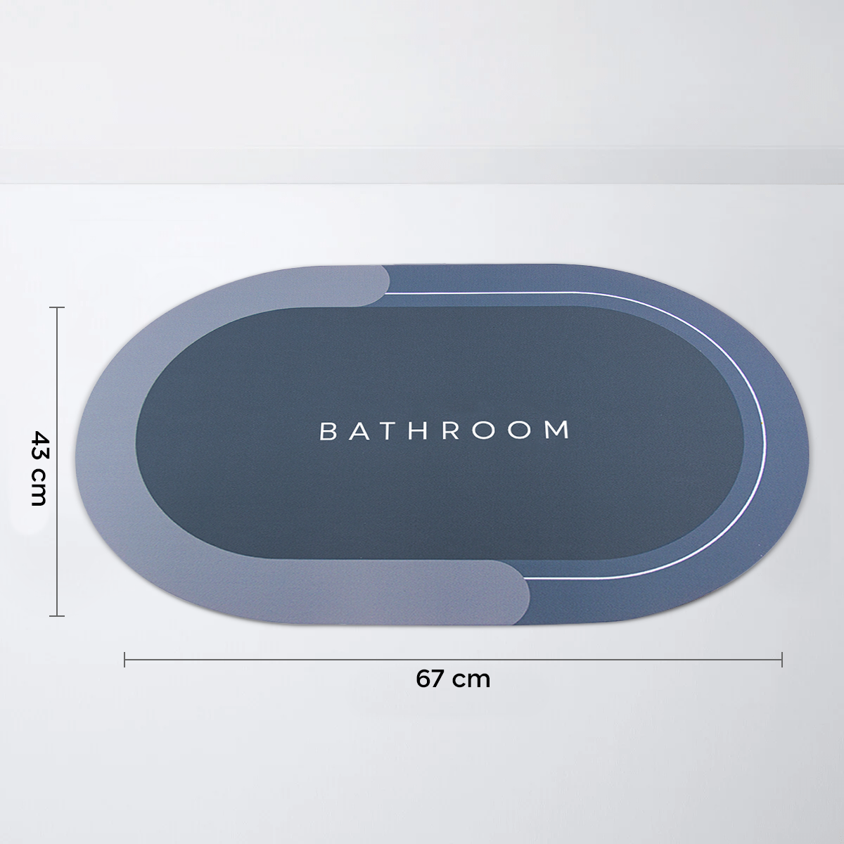 Tapis de bain ovale antidérapant 43x67cm en microfibre absorbante Douche