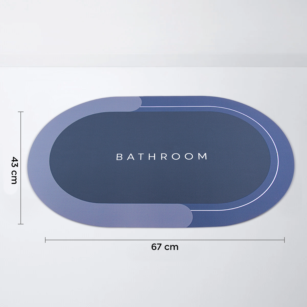 Tapis de bain ovale antidérapant 43x67cm en microfibre absorbante Douche