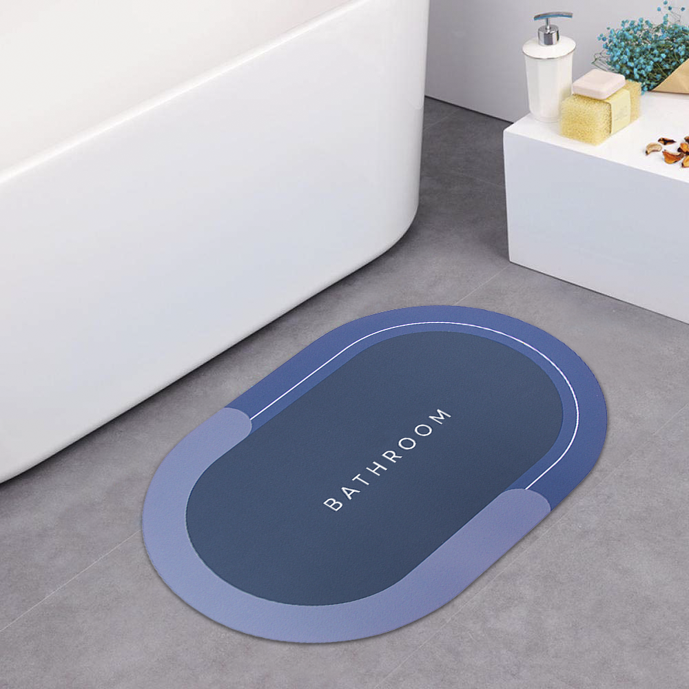 Tapis de bain ovale antidérapant 43x67cm en microfibre absorbante Douche