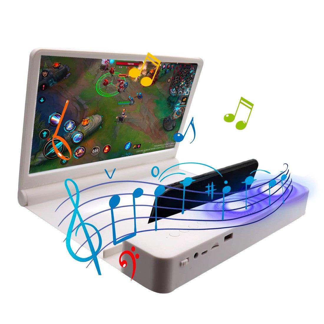 Loupe 3D amplificateur audio et vidéo pour smartphone avec support