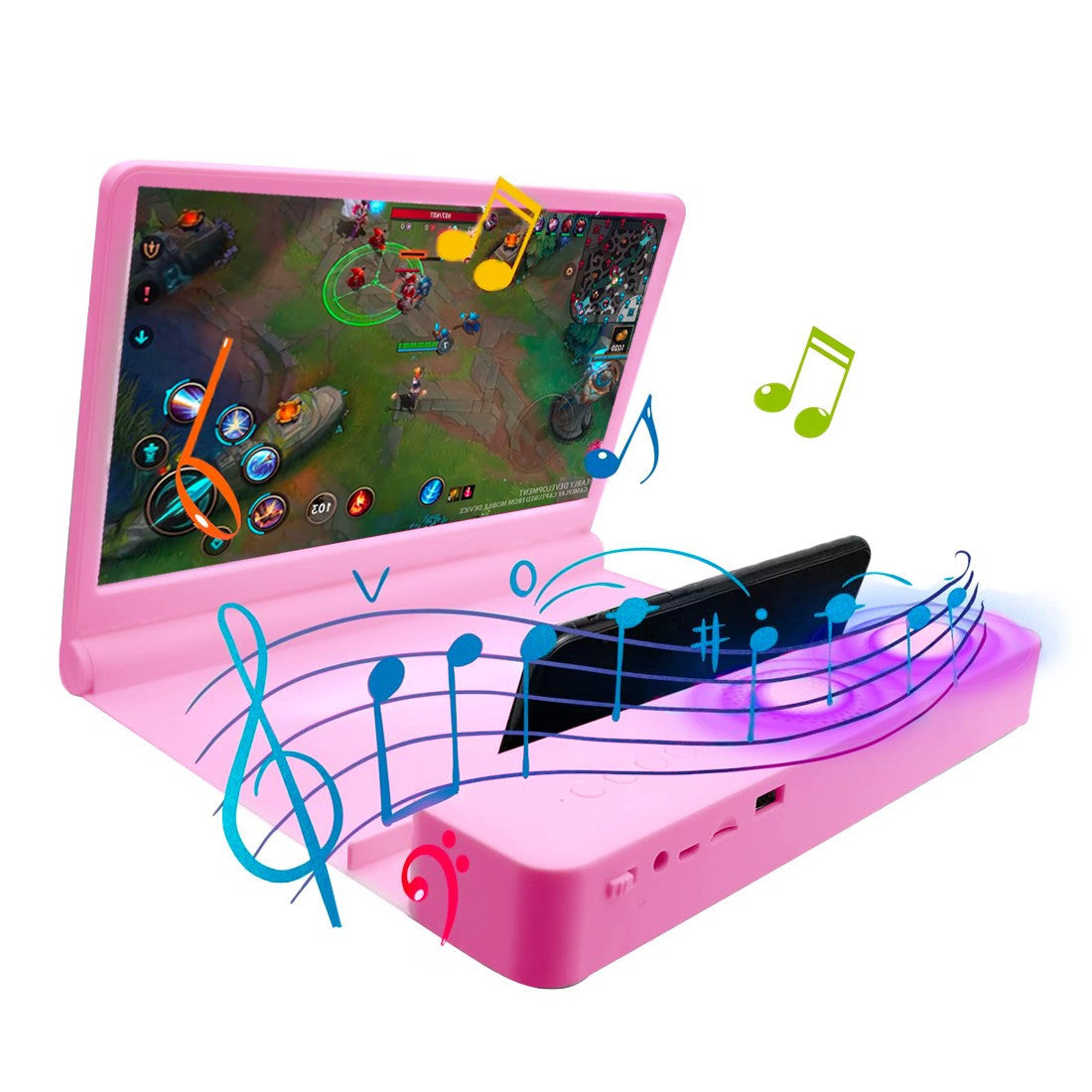 Loupe 3D amplificateur audio et vidéo pour smartphone avec support