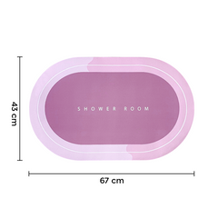 Tapis de douche antidérapant Oval ROSE 43x67cm Microfibre absorbante