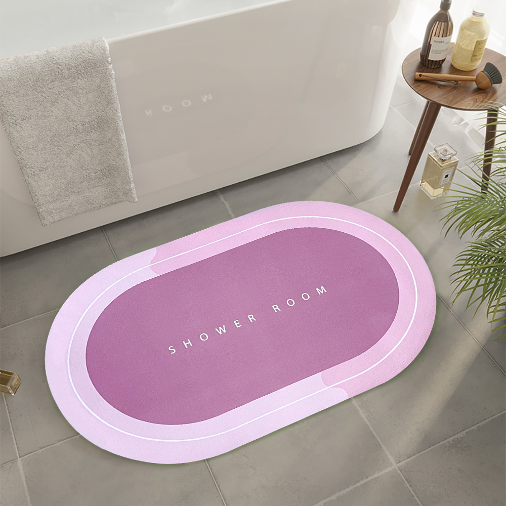 Tapis de douche antidérapant Oval ROSE 43x67cm Microfibre absorbante