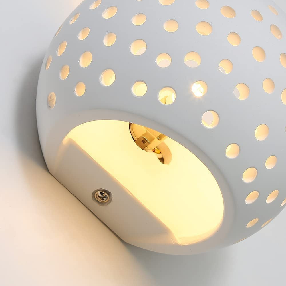 Applique en plâtre G9 Plafonnier perforé double émission lumineuse