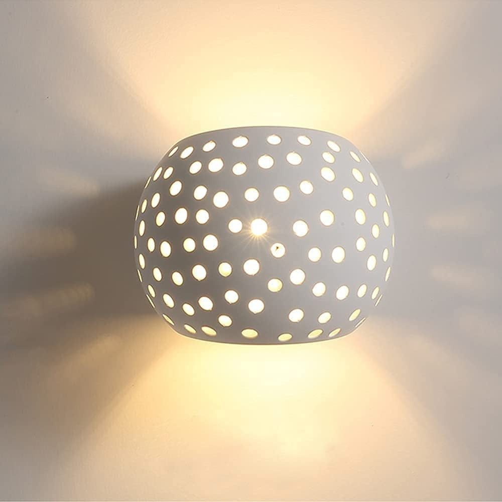 Applique en plâtre G9 Plafonnier perforé double émission lumineuse