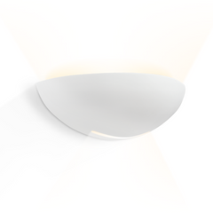 Applique demi-lune en plâtre E27 Double Emission Lumineuse