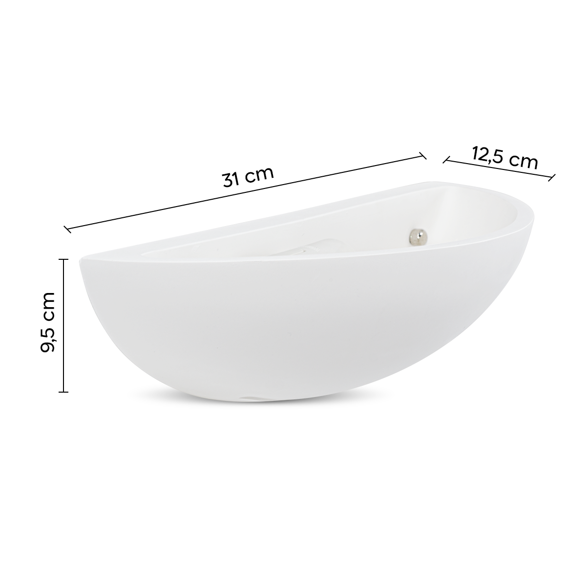 Applique demi-lune en plâtre E27 Double Emission Lumineuse