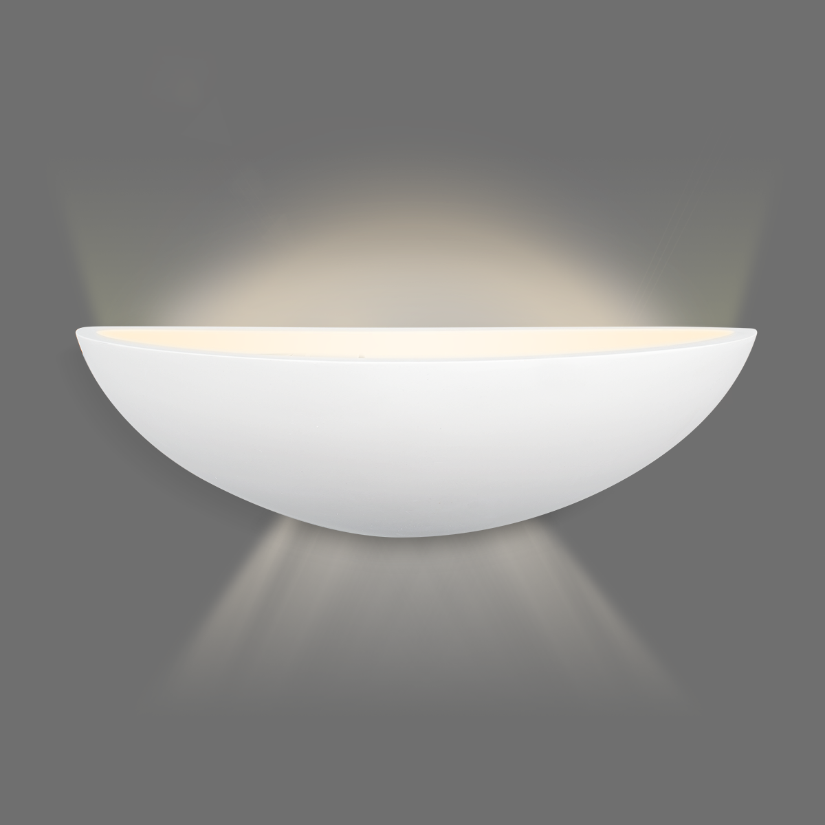 Applique demi-lune en plâtre E27 Double Emission Lumineuse