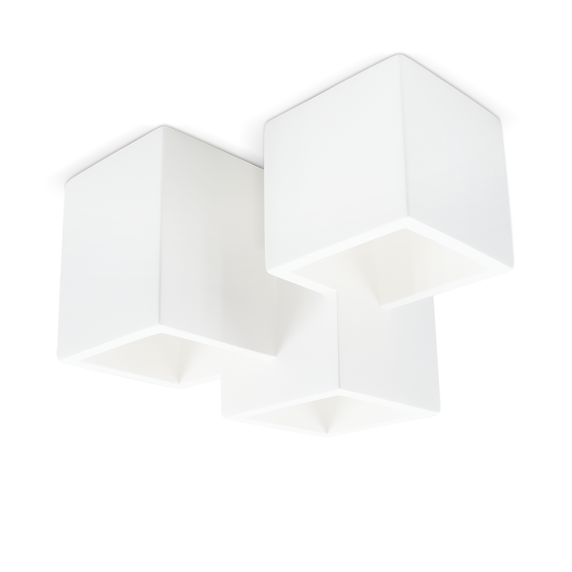 Applique murale en plâtre Pintable avec 3 plafonniers carrés GU10 Attack