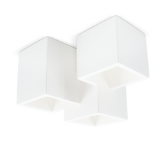 Applique murale en plâtre Pintable avec 3 plafonniers carrés GU10 Attack