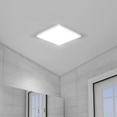 Plafonnier LED 32W lumière blanche 6000K slim carré pour intérieurs