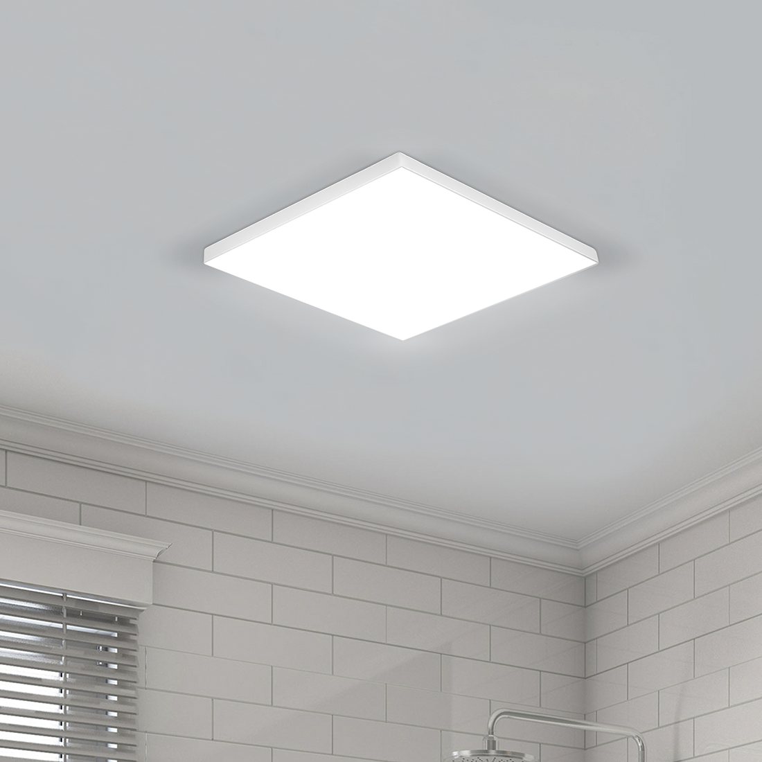 Plafonnier LED orbite 22W lumière blanche 6000K pour intérieur carré mince