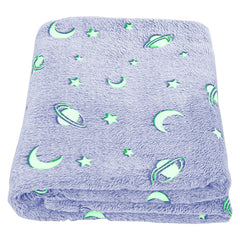 Couverture magique enfant Couverture lavande avec planètes fluo 100x180